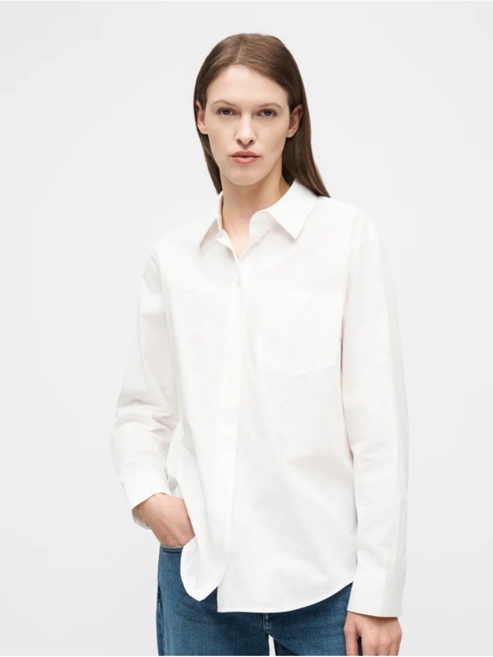 Michael Michael Kors Women’s Classic White Cotton Button-Down Shirt